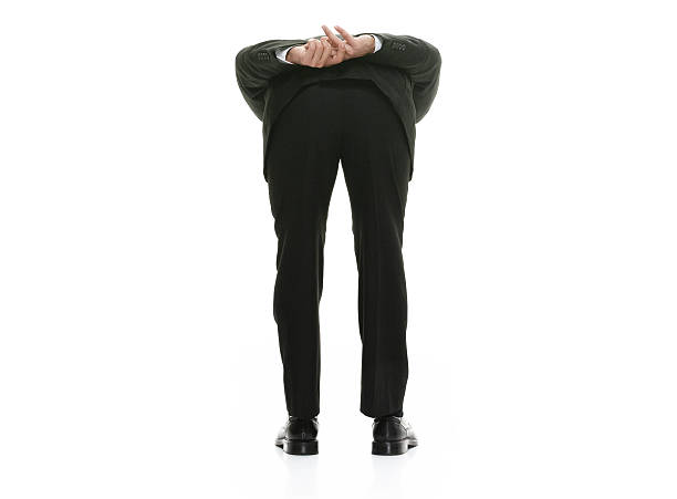istock Rear view of businessman bowing 501484600
