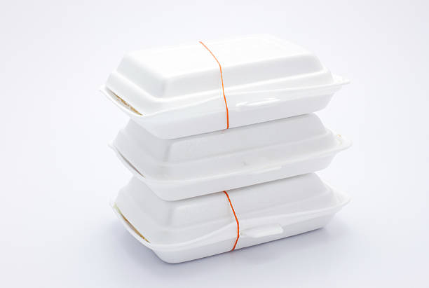 istock Thai fast food in white foam packaging on white background 501485304