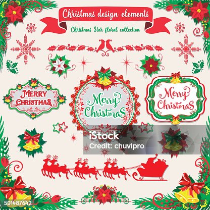 istock Merry Christmas and Happy New Year design elements set 501487642