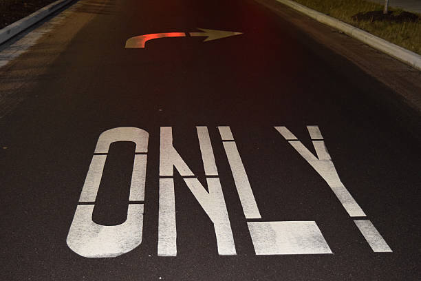 istock Right Turn Only Lane Painted On Street 501487950