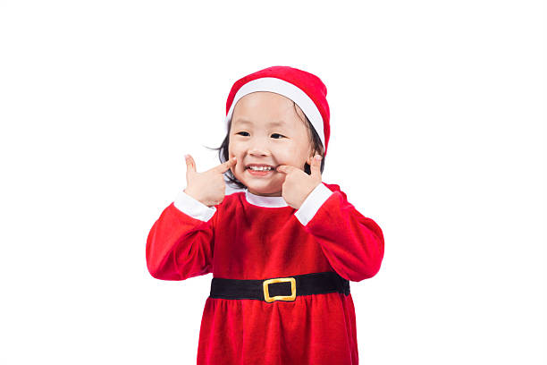 istock Small Santa Claus girl 501489090