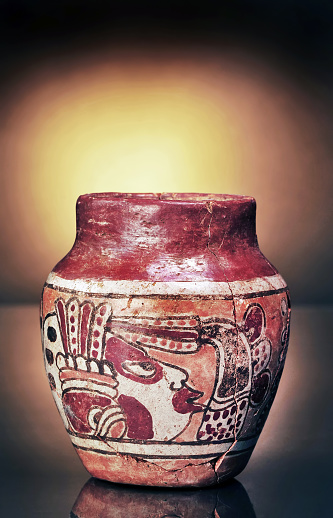 Pre Columbian warrior vase made around 1000 AD.