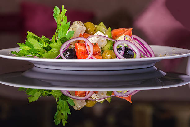Greek salad with vegetables and feta