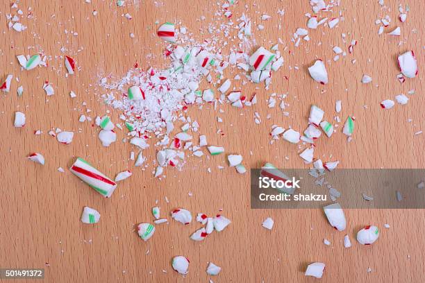 Crushed Candy Cane On Floor Stock Photo - Download Image Now - Candy, Crushed, Candy Cane