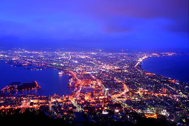 Hakodate Bay au crépuscule, sur l'île d'Hokkaido, Japon - Photo