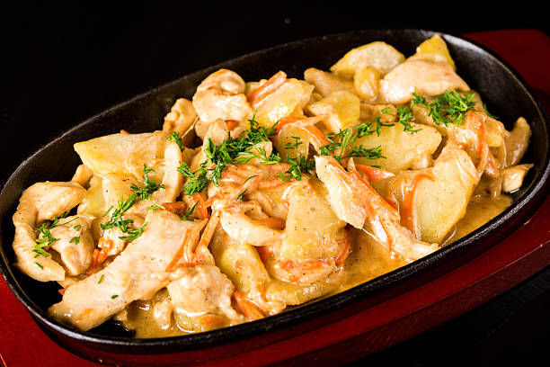 istock Tasty meat with potatoes 501503098