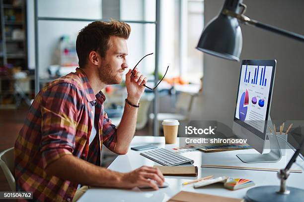 Designer At Work Stock Photo - Download Image Now - Design Professional, Graph, Office