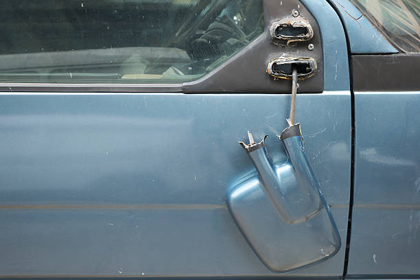 Broken wing mirror Abstract closeup of broken and collapse wing mirror broken side view mirror stock pictures, royalty-free photos & images