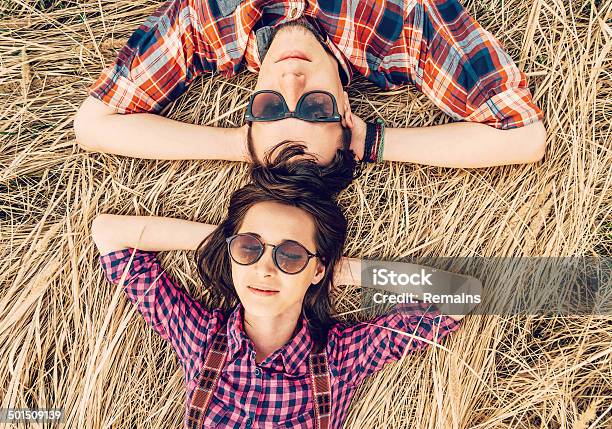 Beautiful Hipster Style Couple Stock Photo - Download Image Now - Adult, Adults Only, Beautiful People