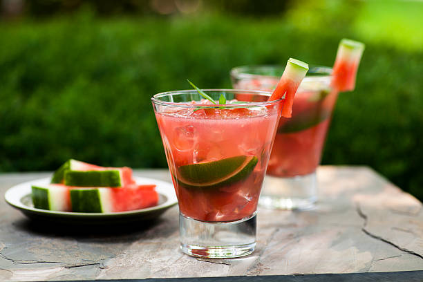watermelon cocktail stock photo