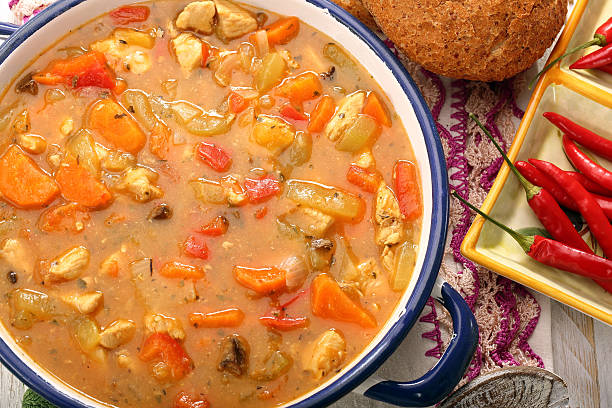 istock Turkey stew with hot chilli in metal pot 501509646