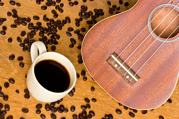istock Coffee  and Ukulele on wood background 501510575