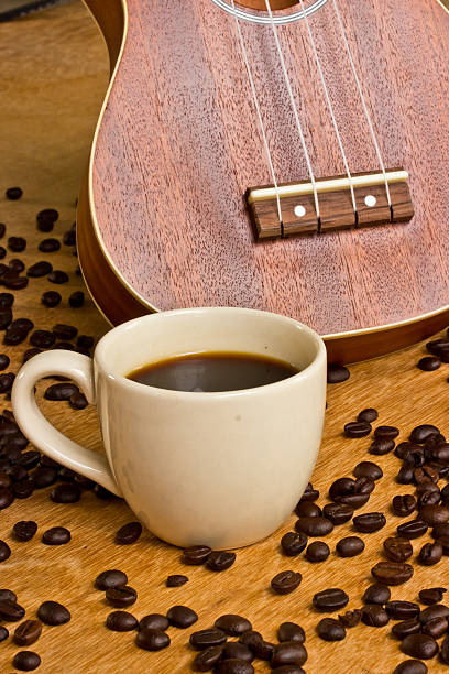 istock Coffee  and Ukulele on wood background 501510581