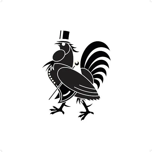 Vector illustration of Mr. Rooster