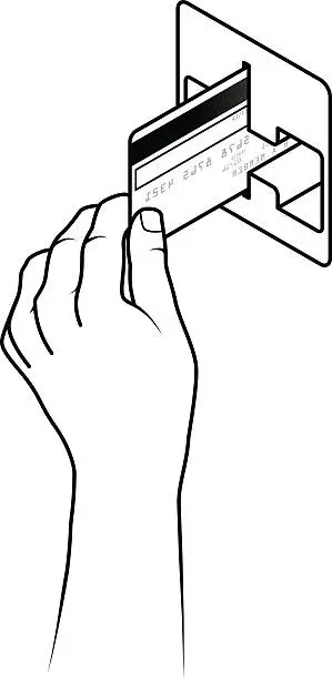 Vector illustration of Hand Inserting Credit Card