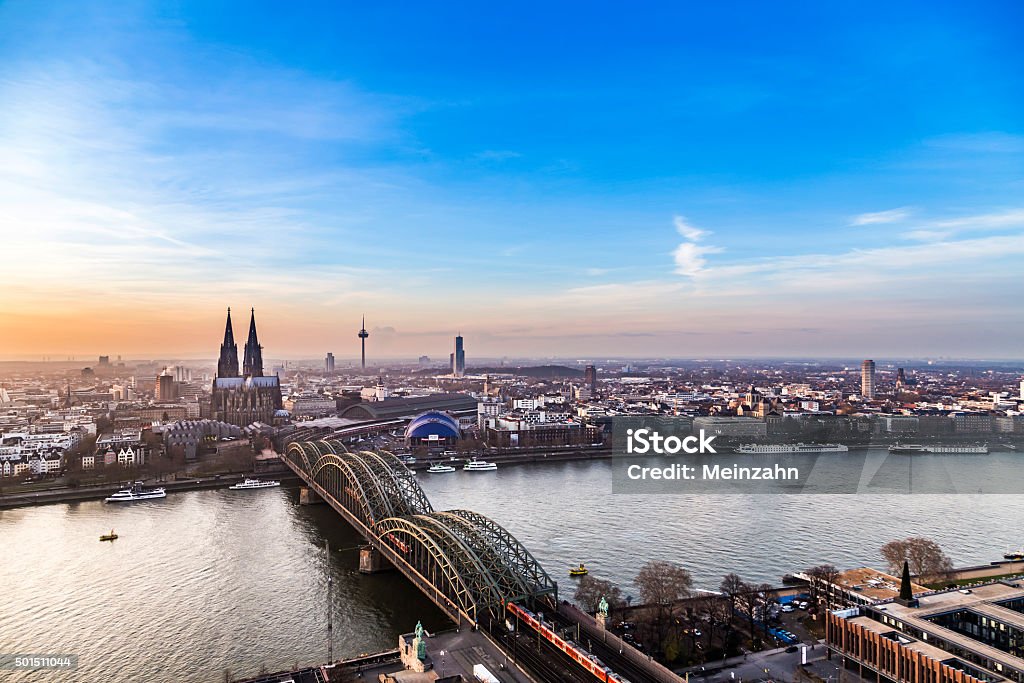 Luftaufnahme von Köln im Sonnenuntergang - Lizenzfrei Köln Stock-Foto