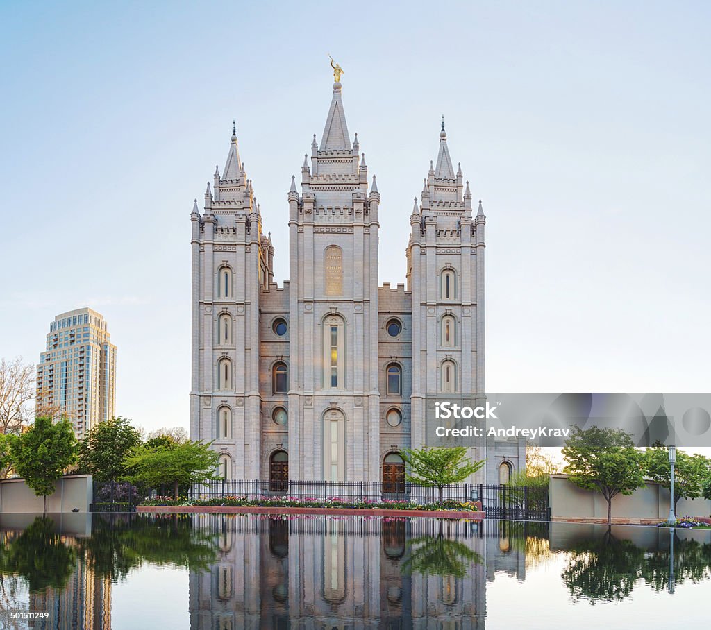 Mormons Temple in Salt Lake City, UT Mormons Temple in Salt Lake City, UT in the evening Salt Lake City - Utah Stock Photo