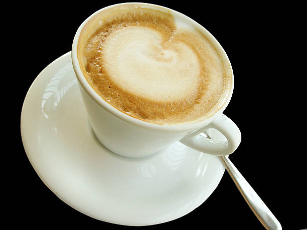 White Cup with a gourmet coffee and foam figure