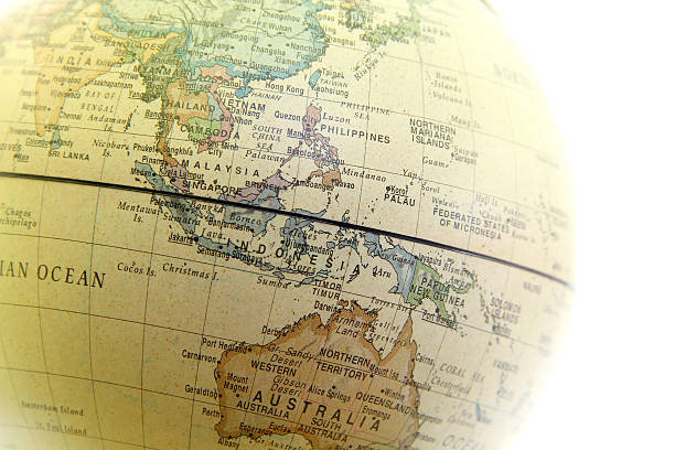 The globe close up, Asia past stock photo