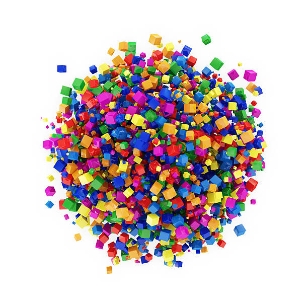 istock Abstract Sphere Made from Colorful Cubes isolated on white background 501513247