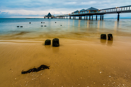 Dawn at the pier of Heringsdorf, Usedom in Germany