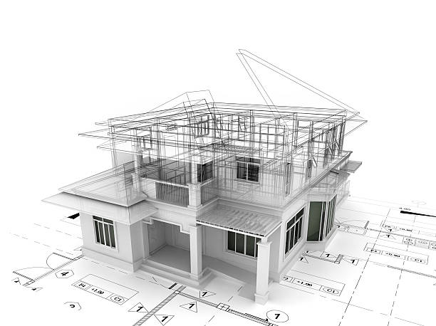 istock 3d render of house on plan 501514590
