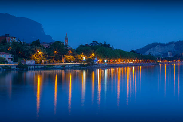 Night view of the city Lecoo. Italy, Europe.