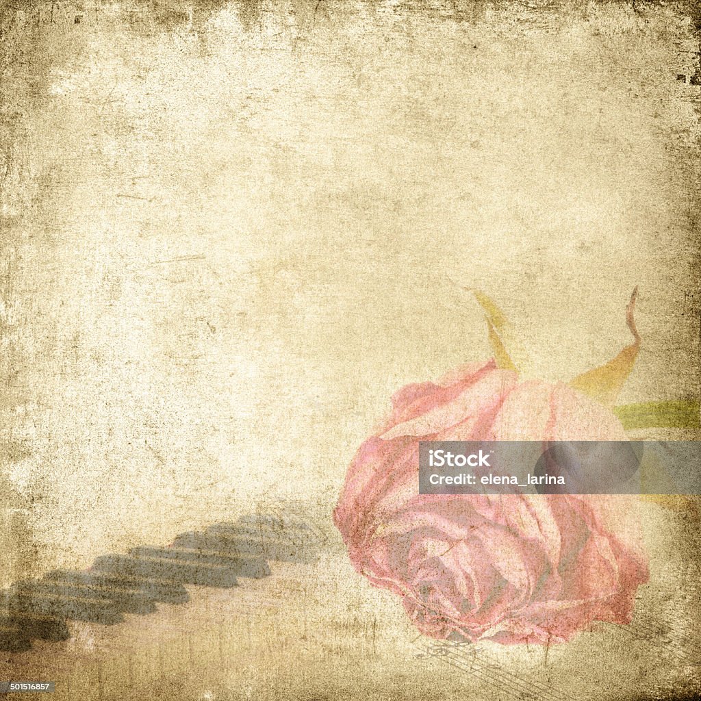 Old Music Background With Rose Vintage Background Stock Photo - Download  Image Now - iStock