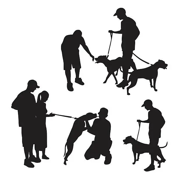 Vector illustration of Friendly Dogs