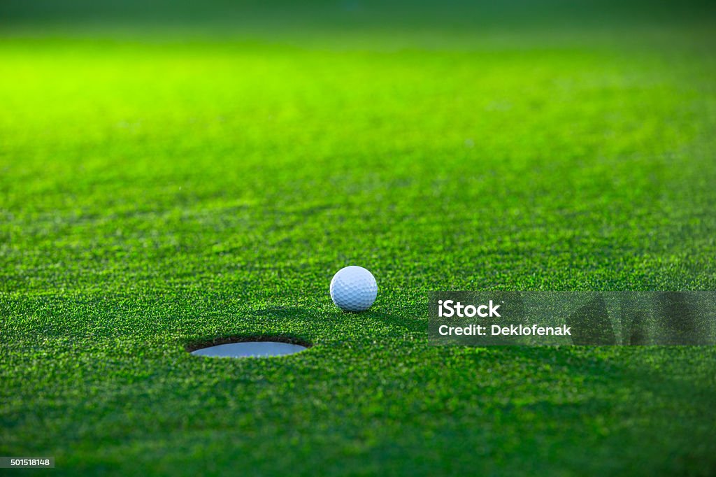 Golf Golf ball on the lawn Golf Ball Stock Photo