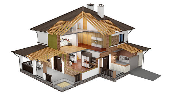 istock 3D rendering of a  modern house 501518836