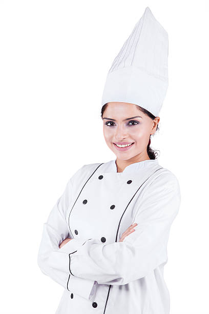 istock Indian woman chef standing in studio 501518976