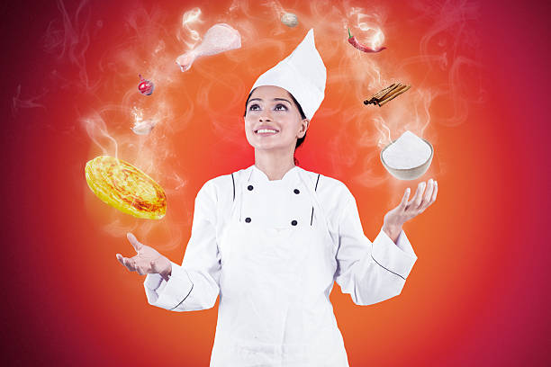 istock Indian chef cooking like a juggler 501519908