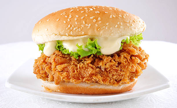 Zinger Burger-5 Crispy Chicken Burger crunchy stock pictures, royalty-free photos & images