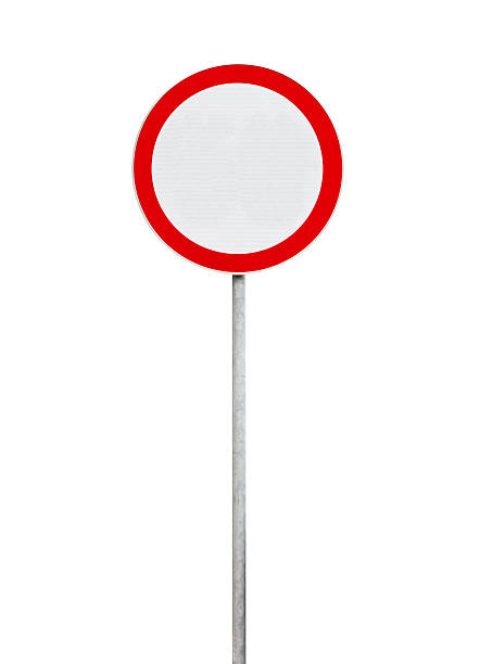 istock traffic is prohibited, road sign isolated on white 501531653