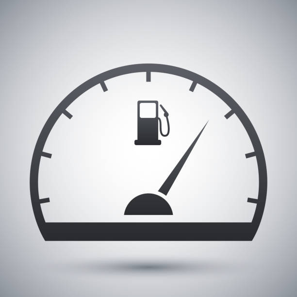 ikona wektor wskaźnik paliwa - gas gauge full empty stock illustrations