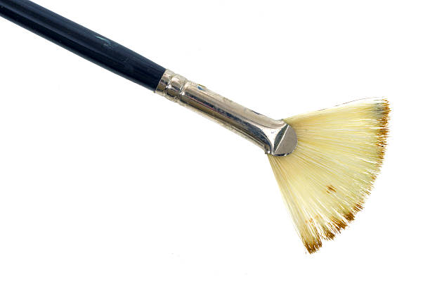 istock Used fan artist brush 501535389