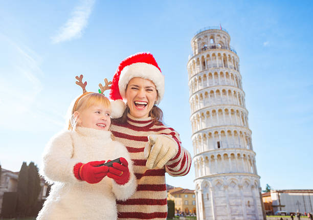 istock Girl with mother pointing in camera. Pisa 501535440