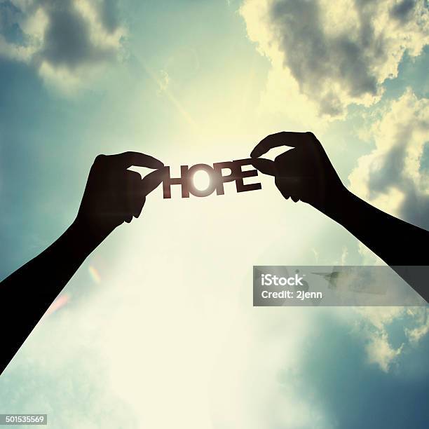 Holding Paper Cut Of Hope Stock Photo - Download Image Now - Hope - Concept, Single Word, Concepts