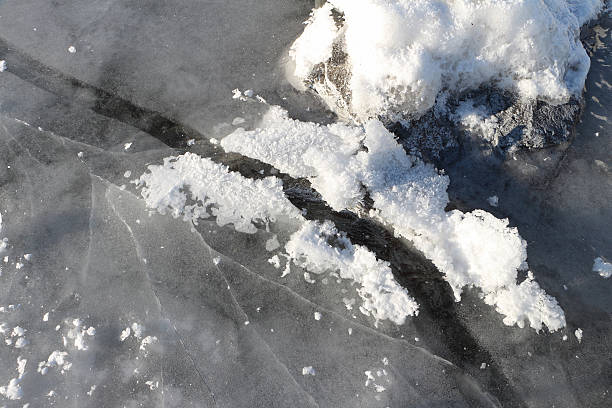 istock Cracks on an ice surface of the river 501536068