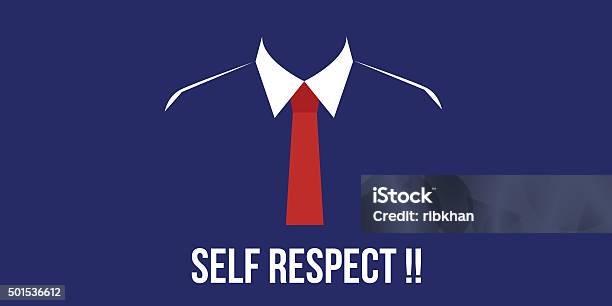 Self Respect Confidence Person With Suit Red Tie Stock Illustration - Download Image Now - Admiration, Adult, Backgrounds