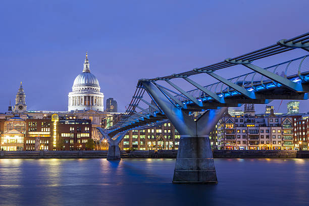 istock Saint St. Paul 's cathedral, Millenium bridge London England, UK 501536659