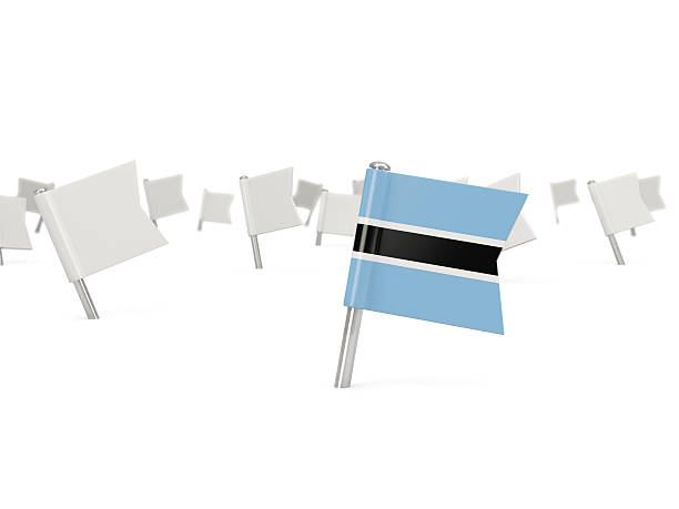 istock Square pin with flag of botswana 501536842