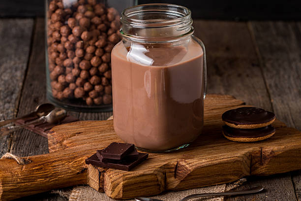 istock glass of chocolate milkshake for breakfast 501537258