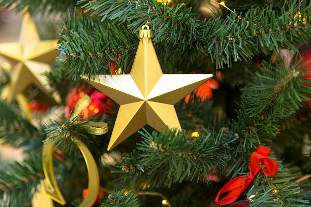 istock Christmas decorations on the branches fir 501538488
