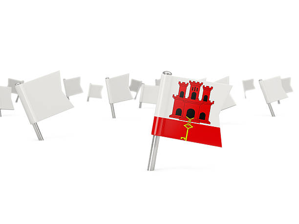 istock Square pin with flag of gibraltar 501539066