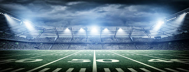 американский футбольный стадион - stadium american football stadium football field bleachers стоковые фото и изображения