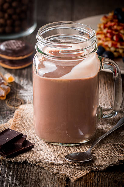 istock glass of chocolate milkshake for breakfast 501539584