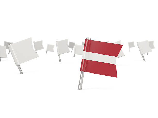 istock Square pin with flag of latvia 501540318