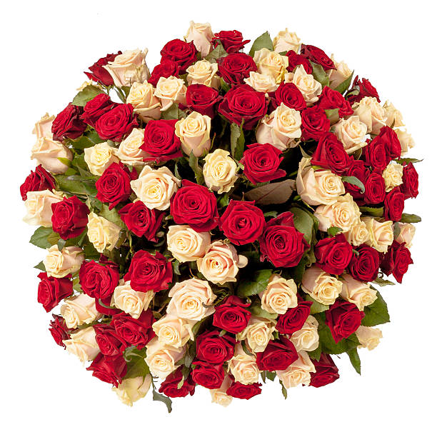 istock Beautiful red roses bouquet  isolated on white 501542938